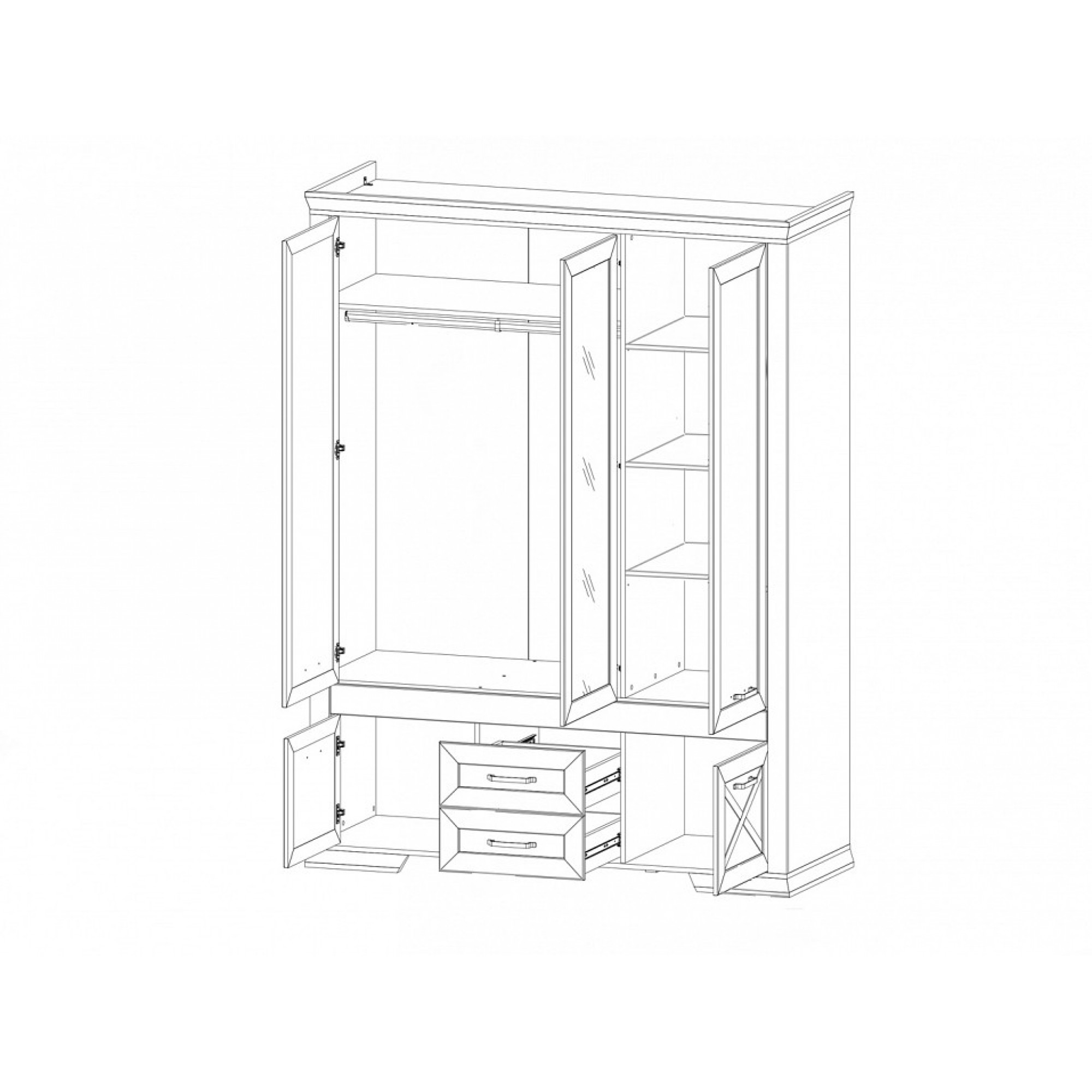 Шкаф платяной Marselle SZF5D2S    BRW_70004114