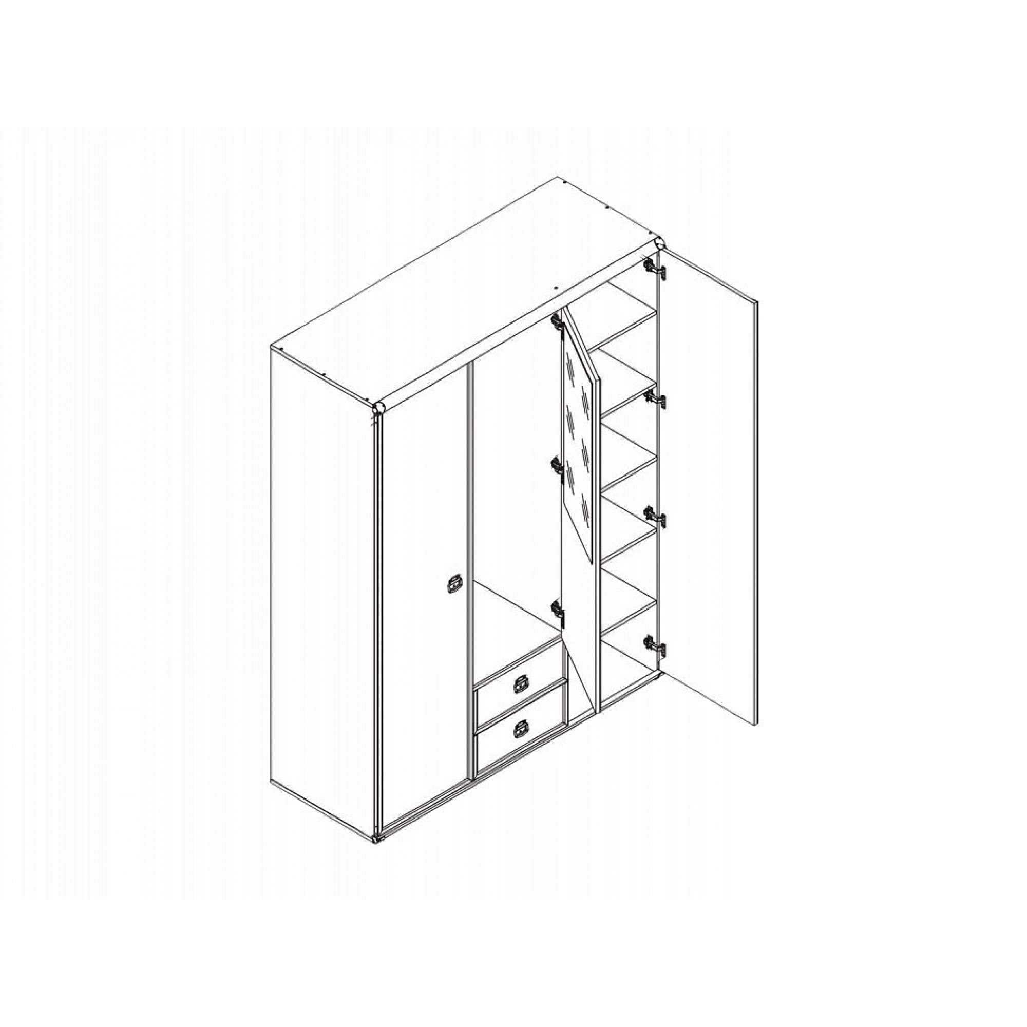 Шкаф платяной Индиана JSZF 3d2s    BRW_70001369