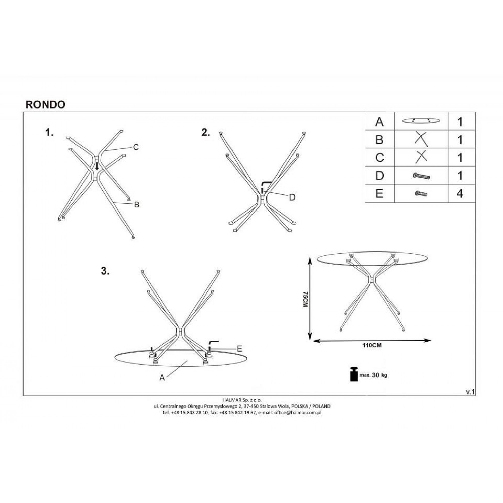 Стол обеденный Rondo    HLM_V-CH-RONDO-ST