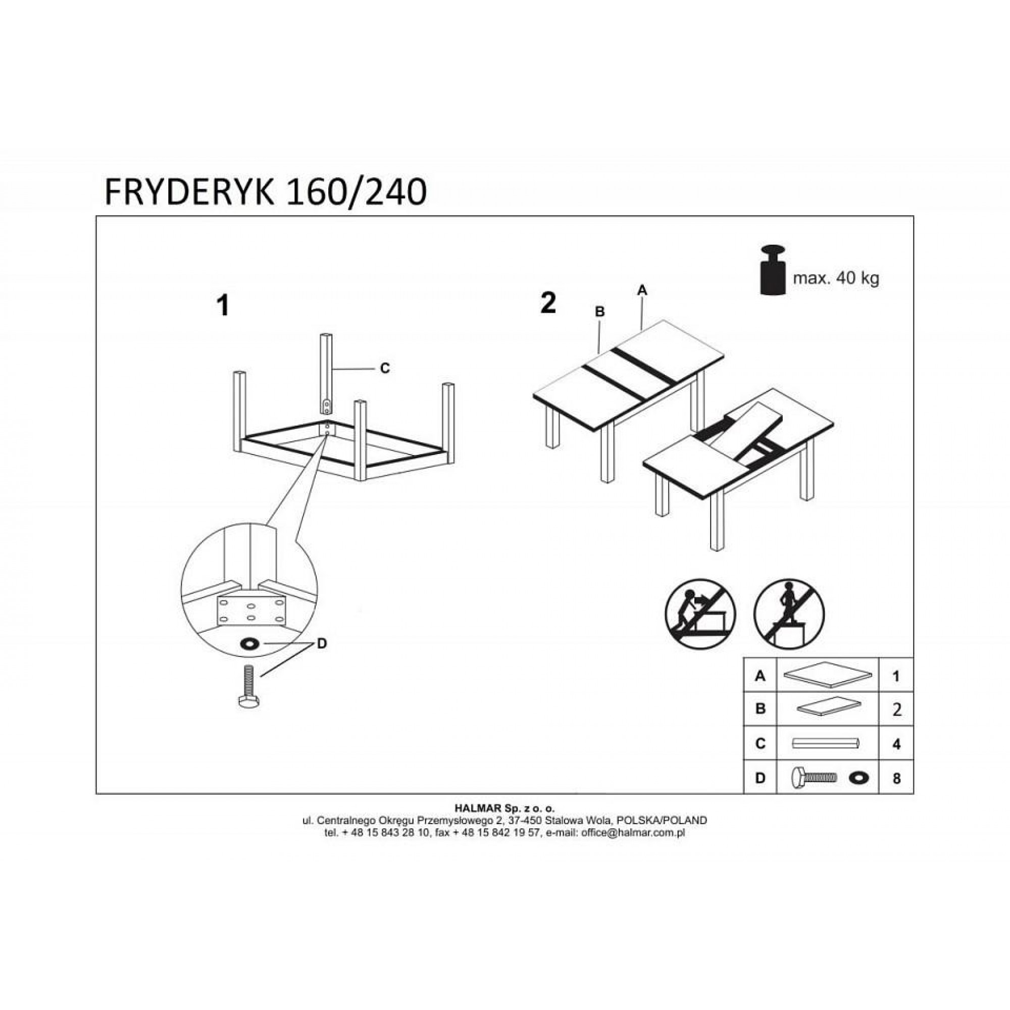 Стол обеденный Fryderyk    HLM_V-PL-FRYDERYK_240-ST-C_ORZECH