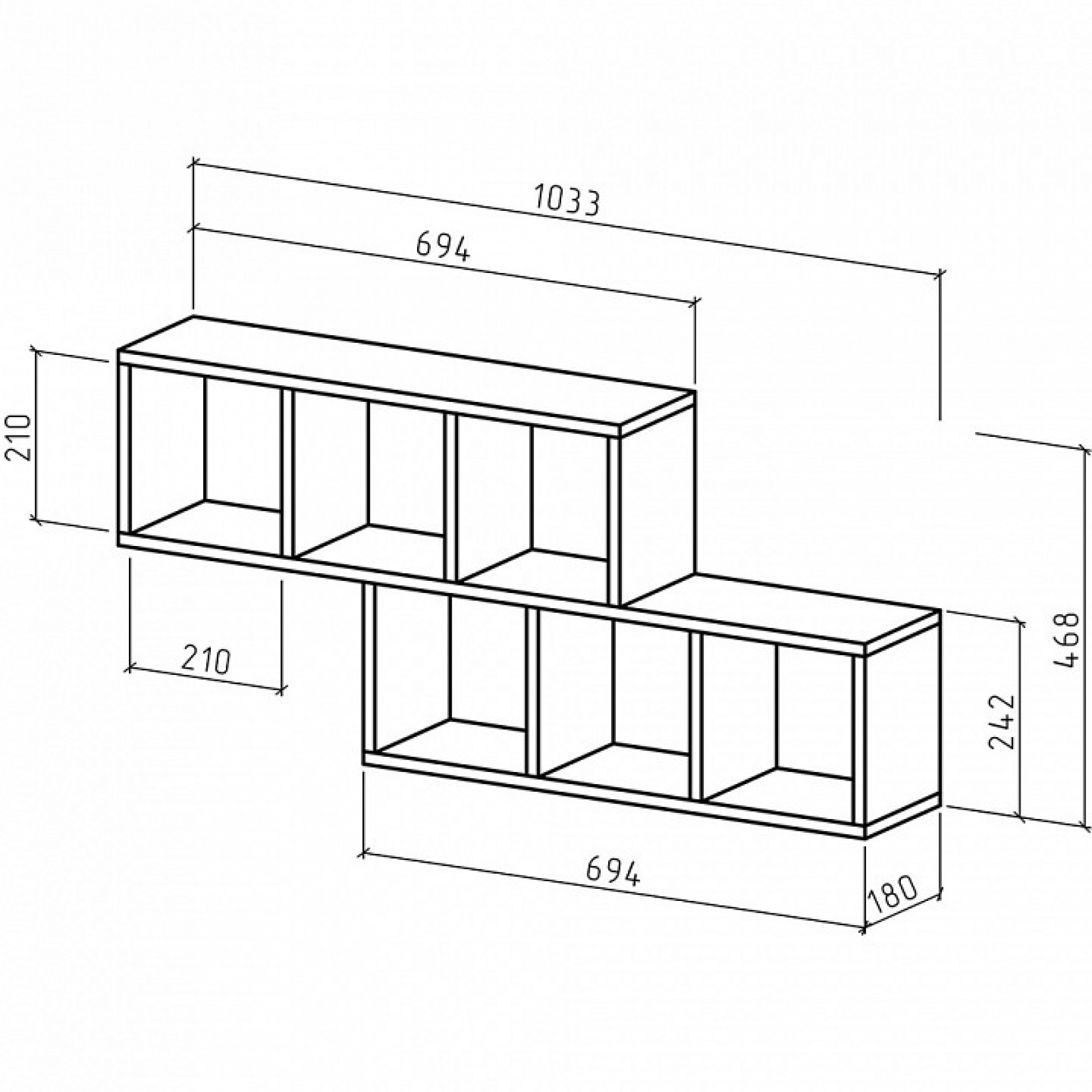 Полка книжная Вайс-4    MAS_PNV-4-DM