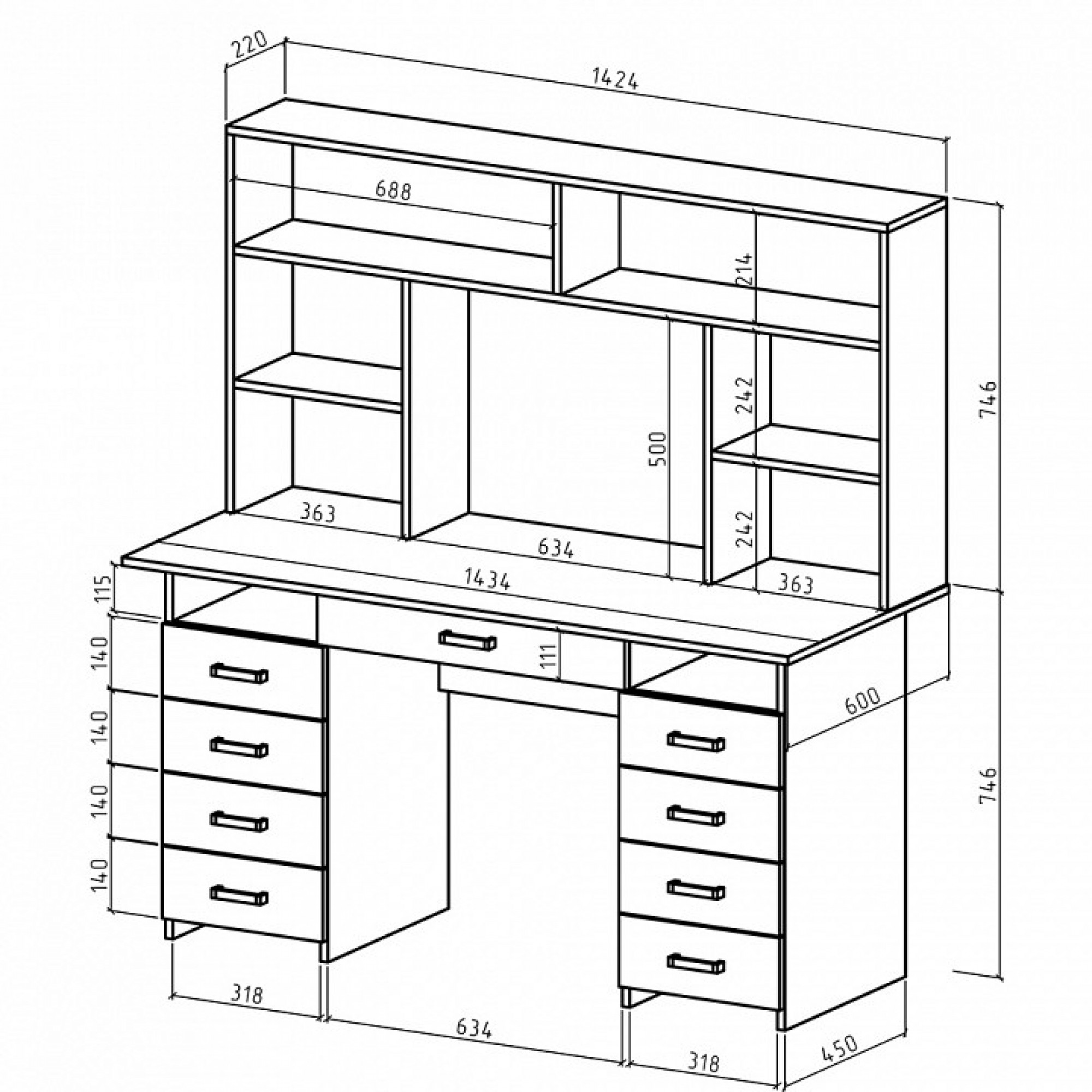 Стол компьютерный Лайт-9Я СН    MAS_PSLT-9YA-SN-DS