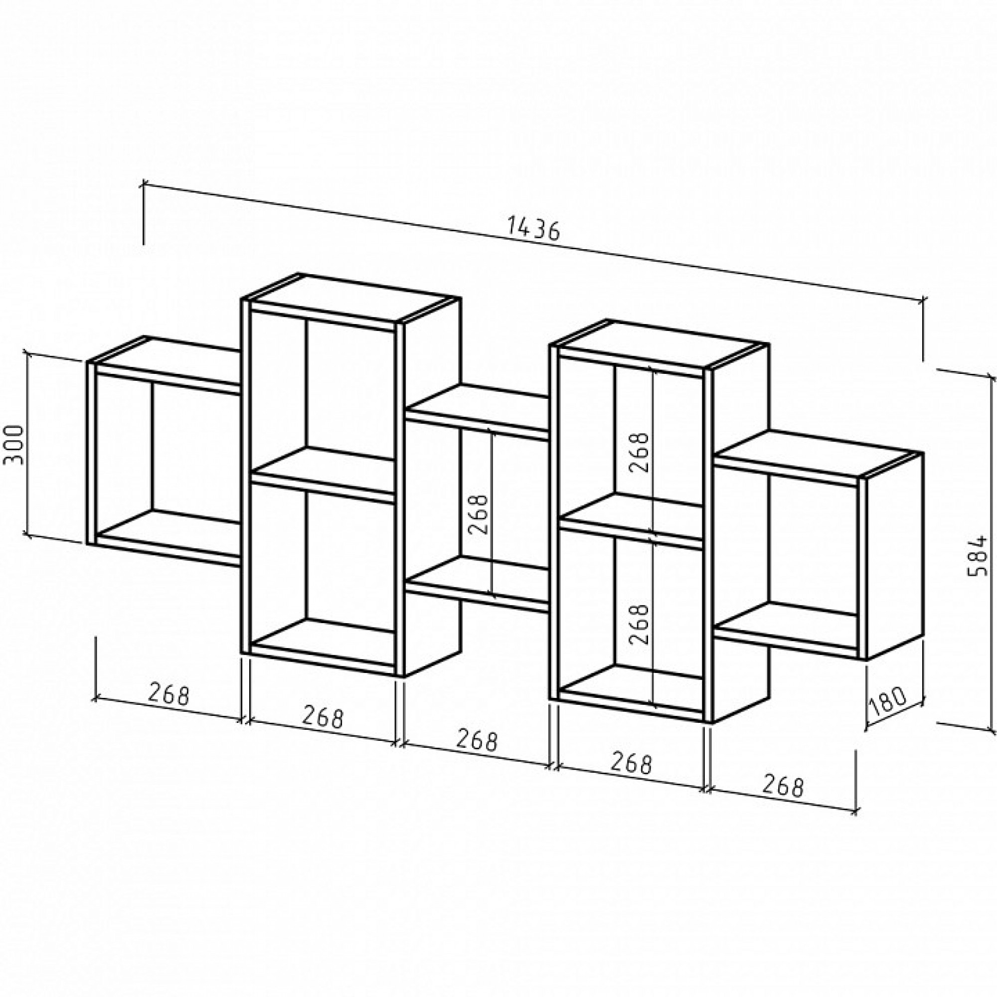 Полка книжная Флэш-13    MAS_PNFL-13-DS