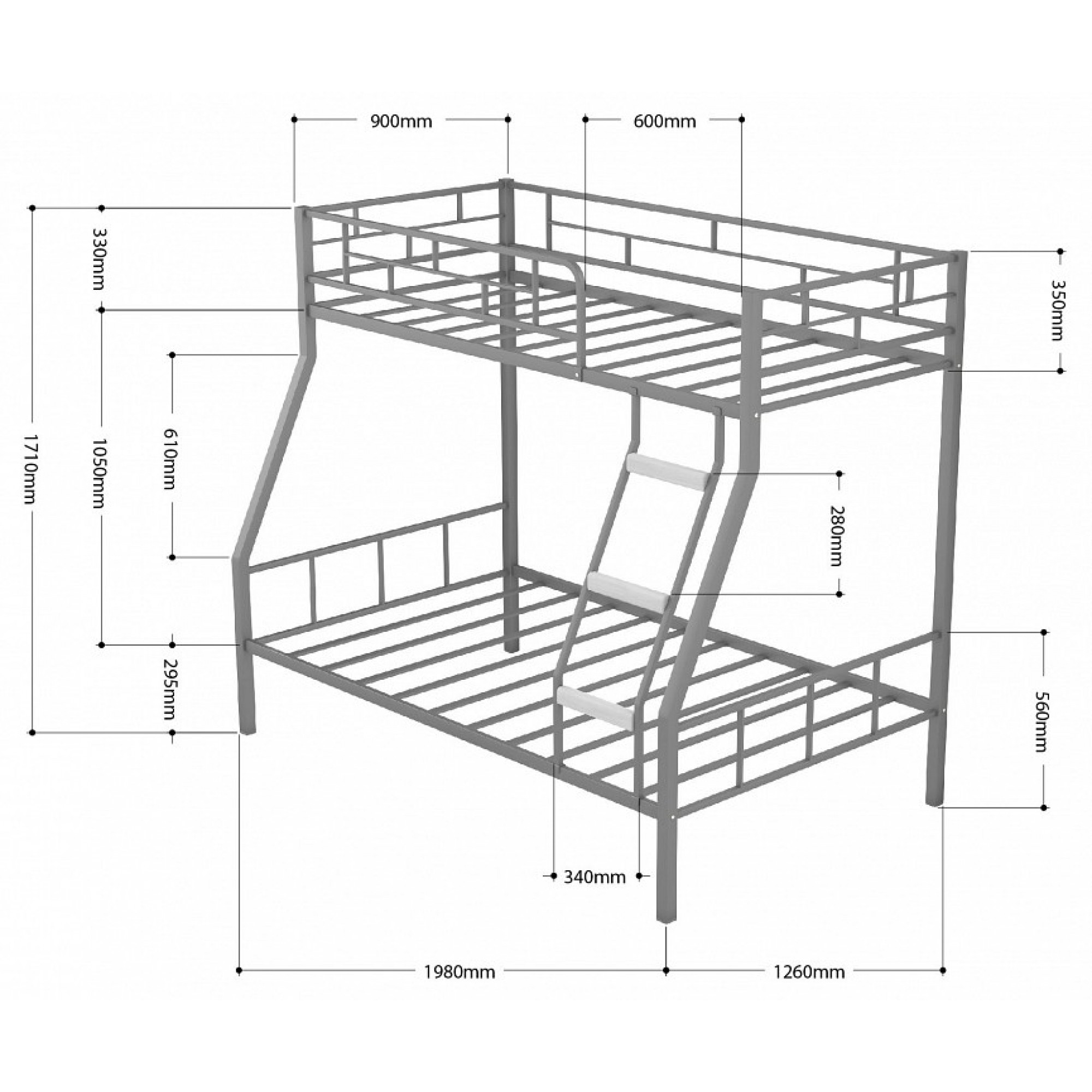 Кровать двухъярусная Радуга    FSN_4s-rad-3015_ya-roz