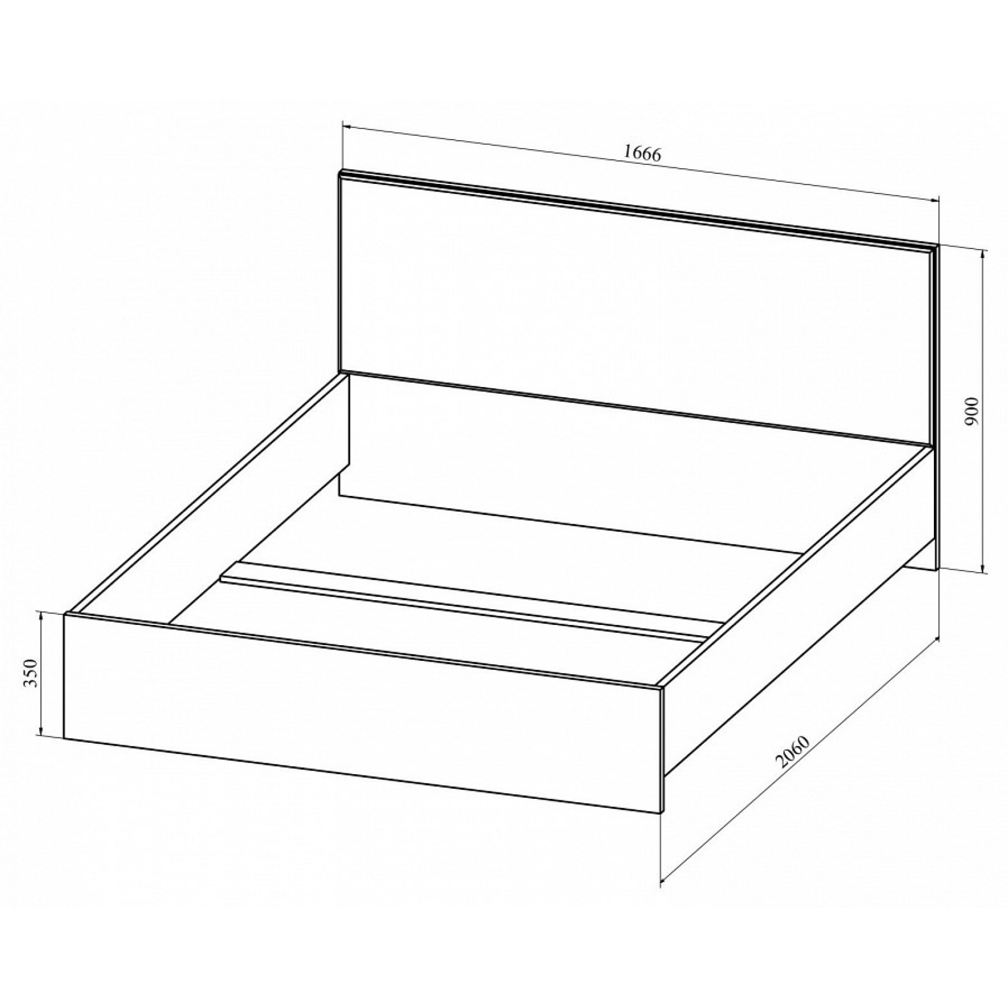 Кровать двуспальная Анастасия АН-20К    KOM_AN-20K_2000-1600_system_1