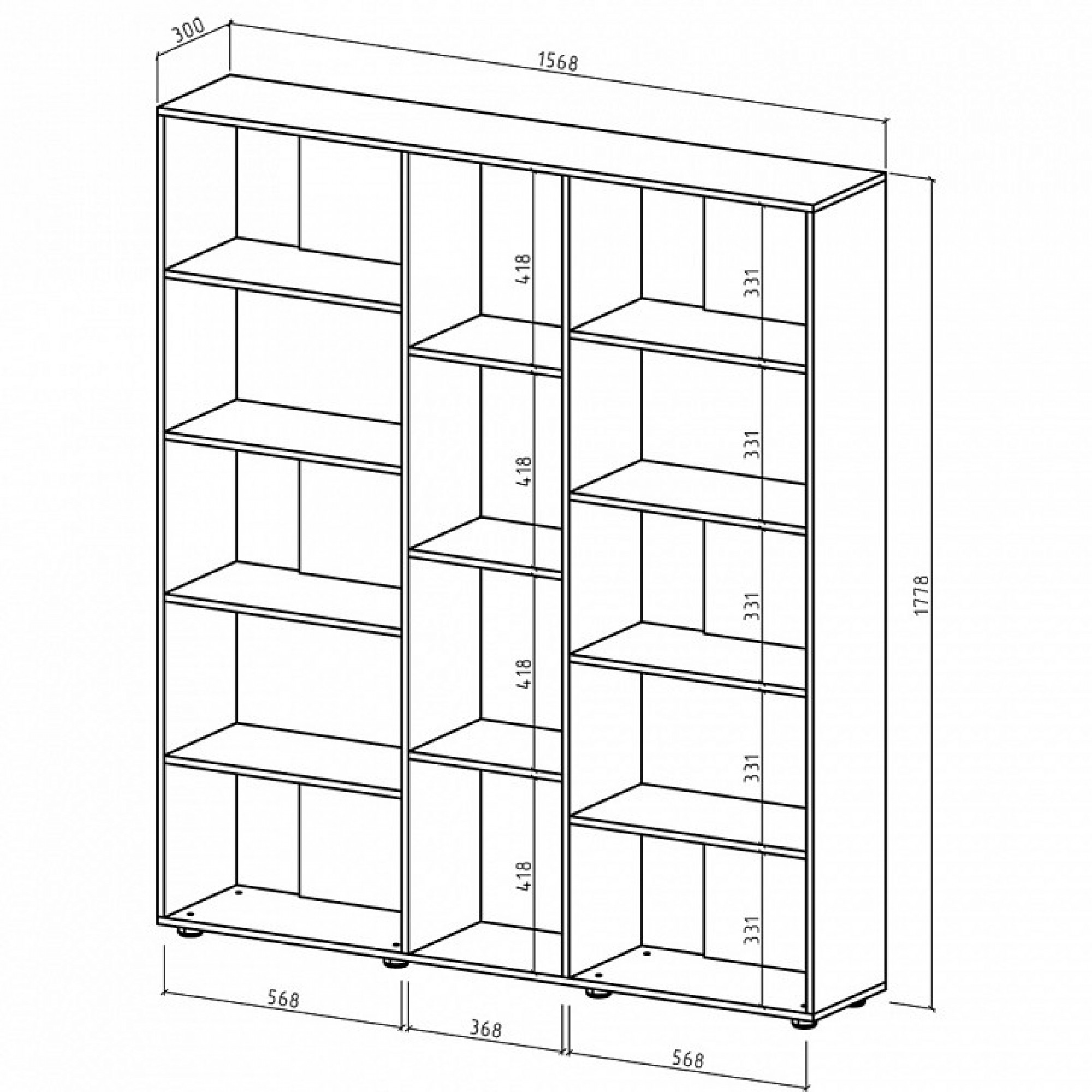 Стеллаж Оксфорд-4    MAS_STOK-4-BEL