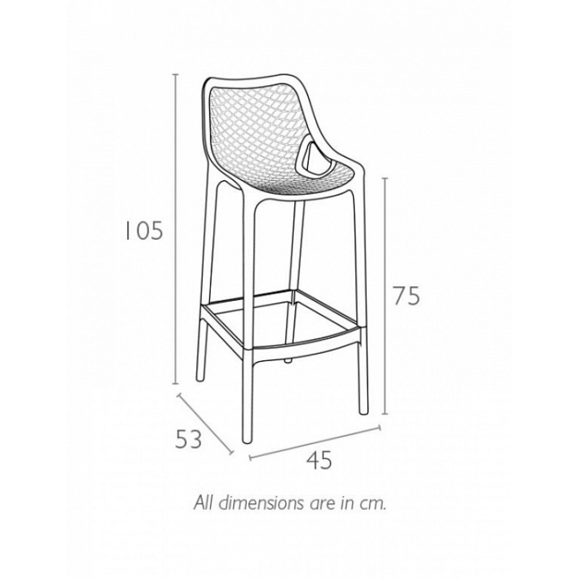 Стул барный Air Bar красный SGD_234-068-4393