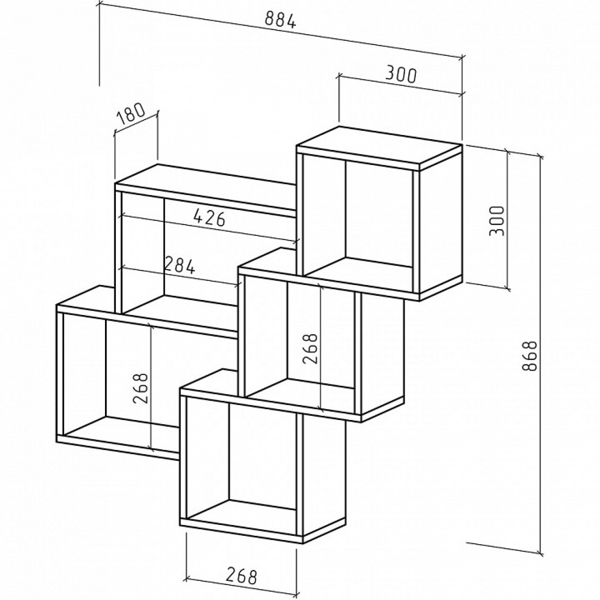 Полка книжная Флэш-11    MAS_PNFL-11-DZ