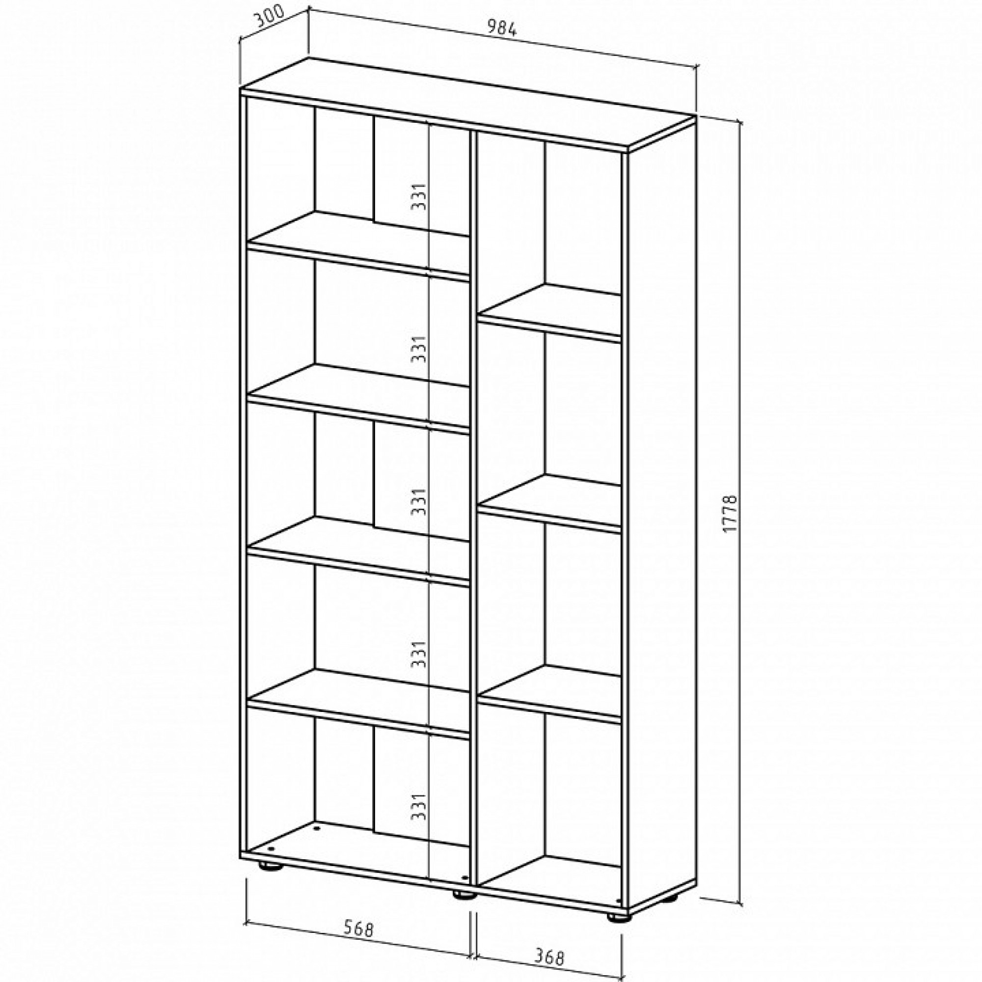 Стеллаж Оксфорд-2    MAS_STOK-2-BEL