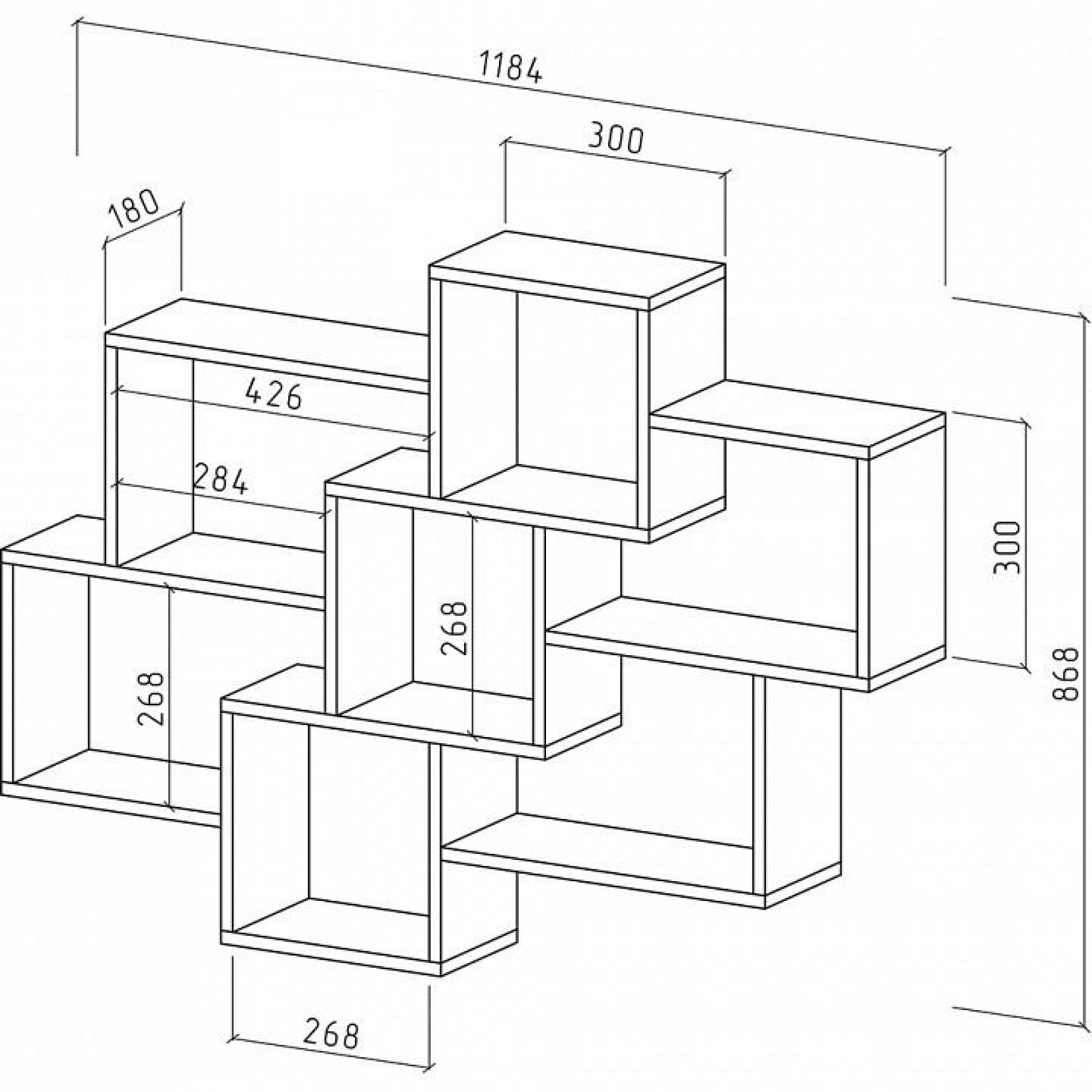 Полка книжная Флэш-15    MAS_PNFL-15-DZ