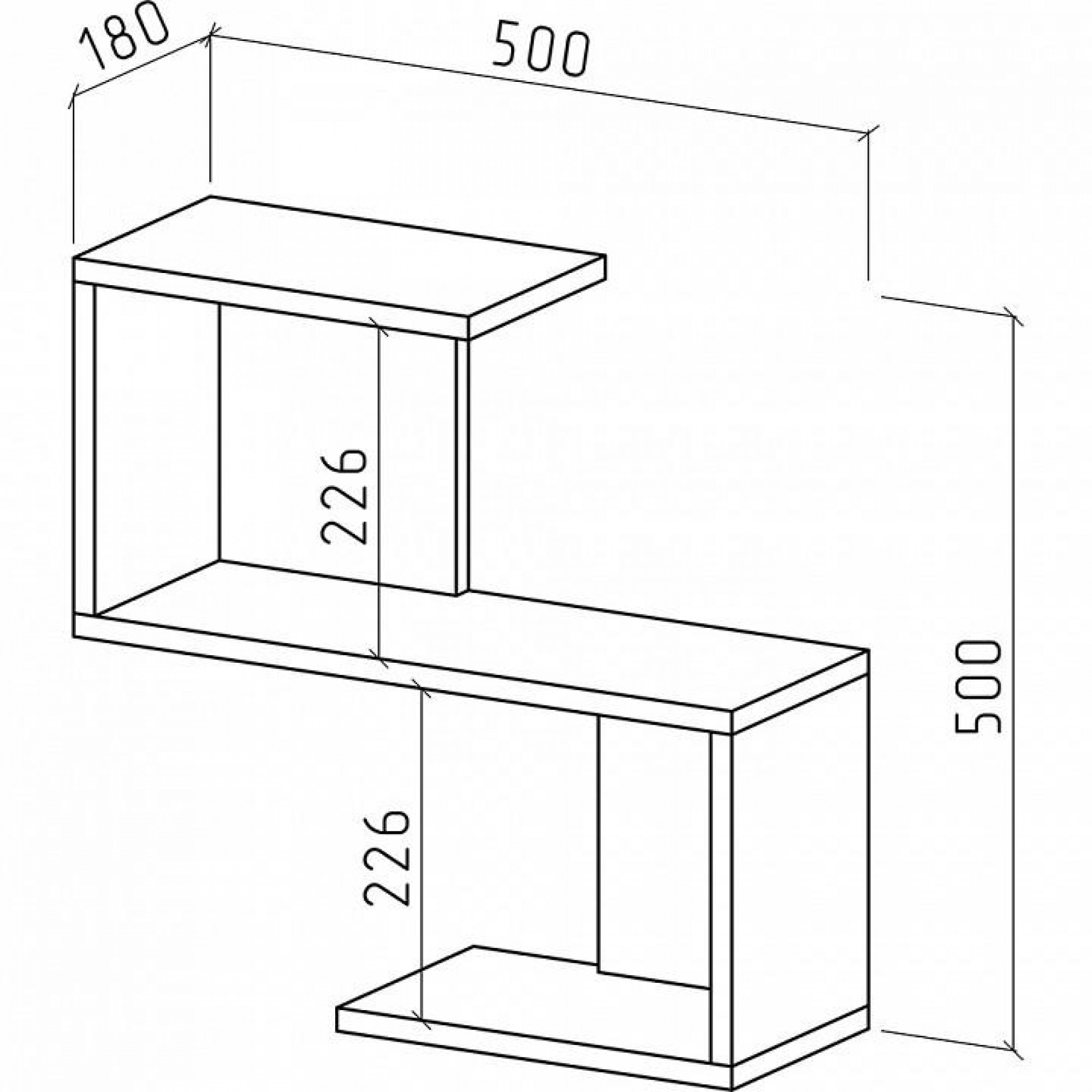 Полка книжная Грейс-1    MAS_PNG-1-BEL