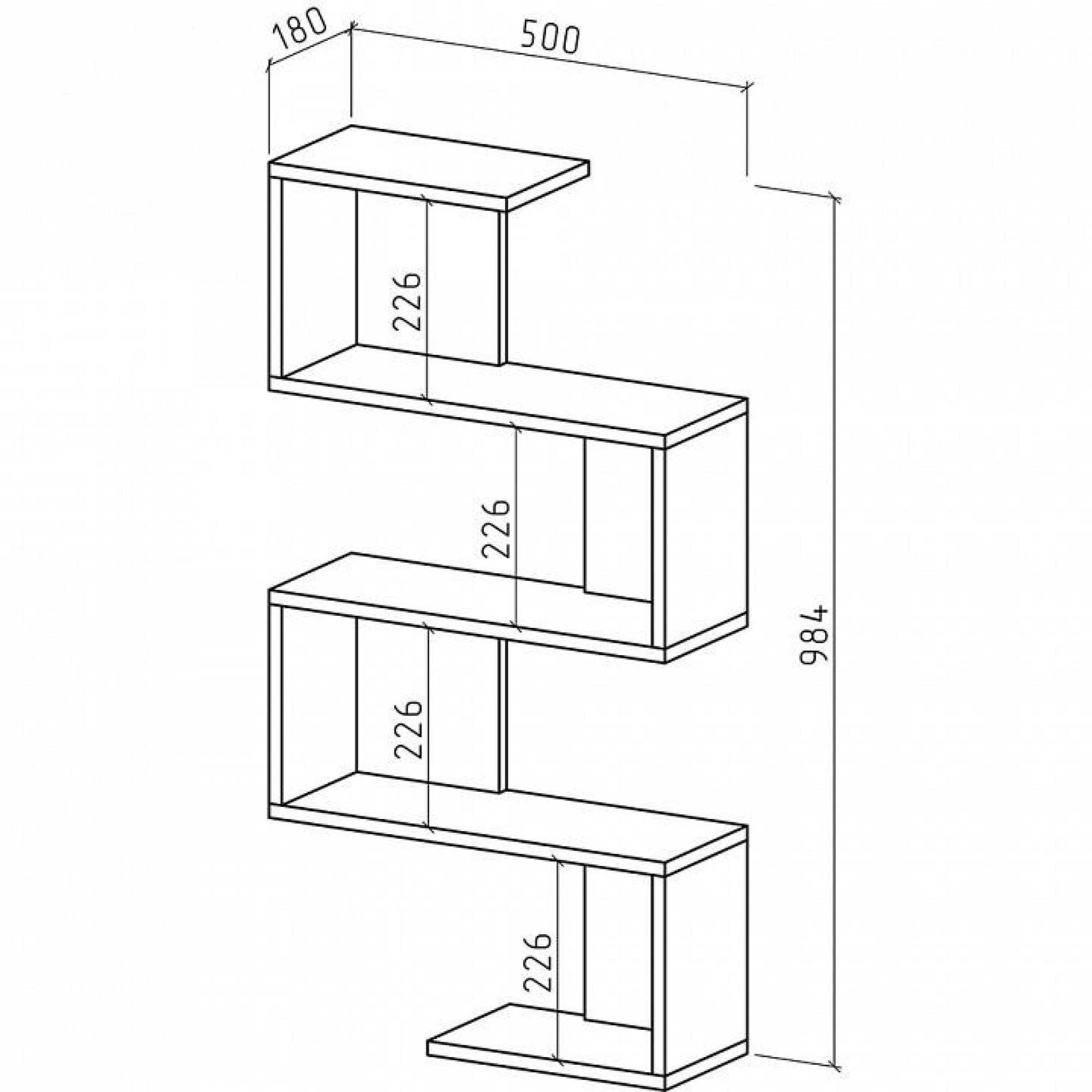 Полка книжная Грейс-2    MAS_PNG-2-DAT