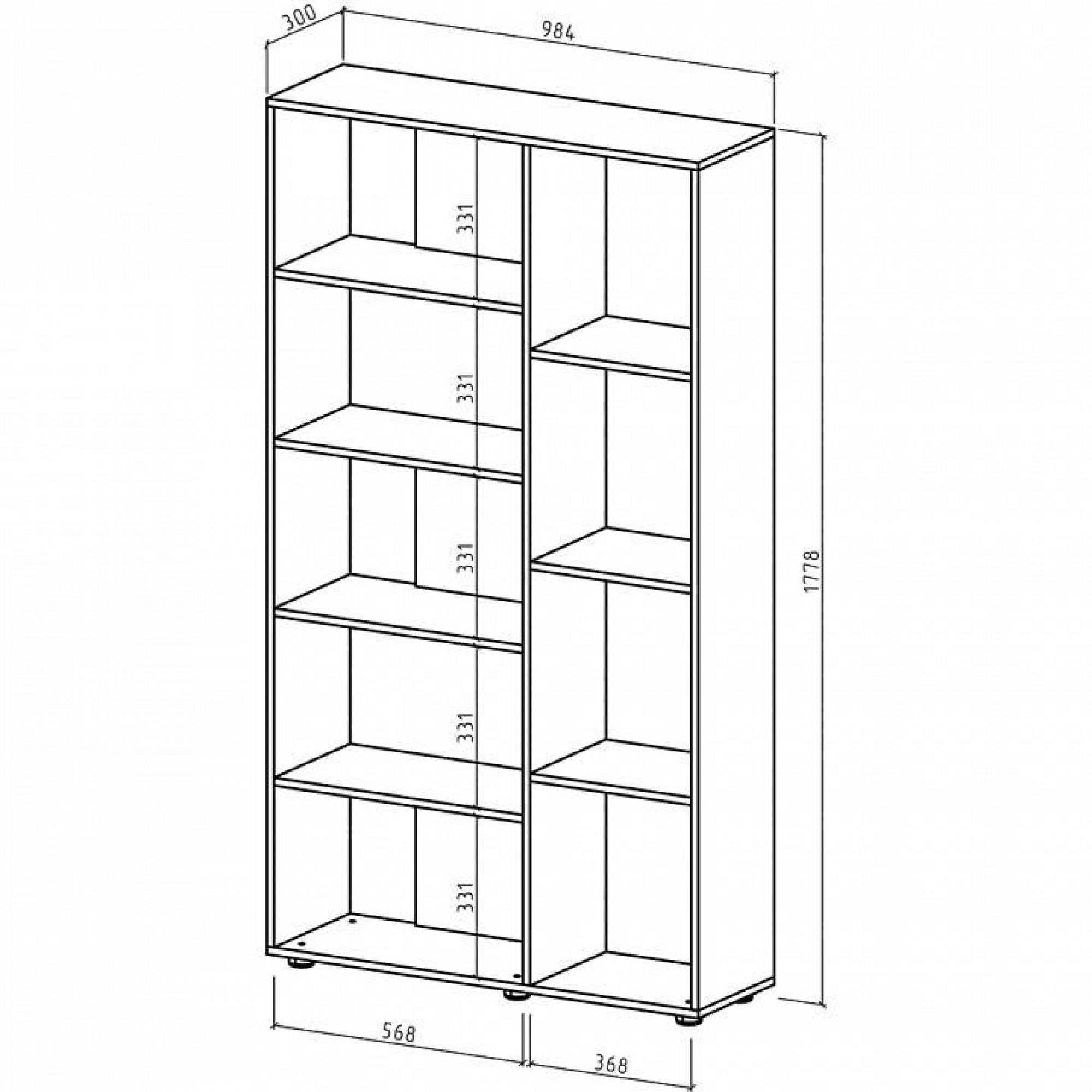 Стеллаж Оксфорд-2    MAS_STOK-2-BEL