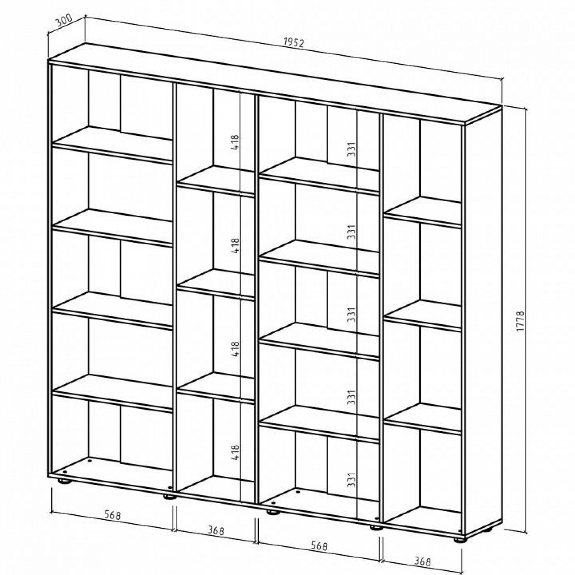 Стеллаж Оксфорд-5    MAS_STOK-5-BEL