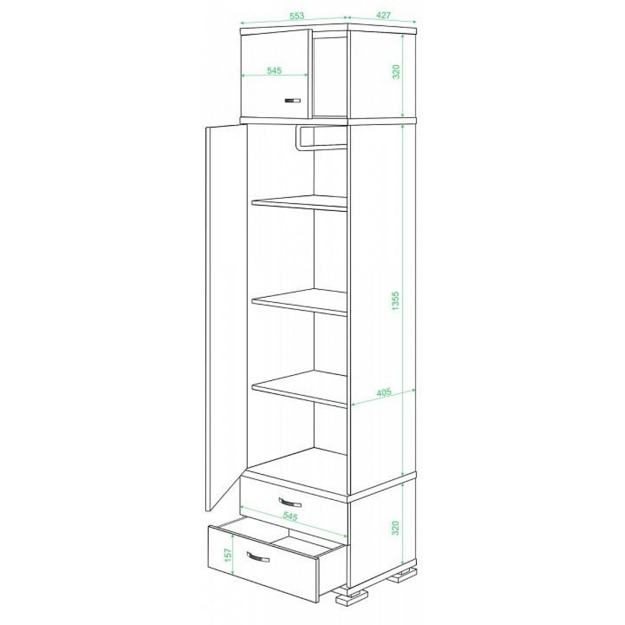 Шкаф платяной Домино КС-10    MER_KS-10_BESH