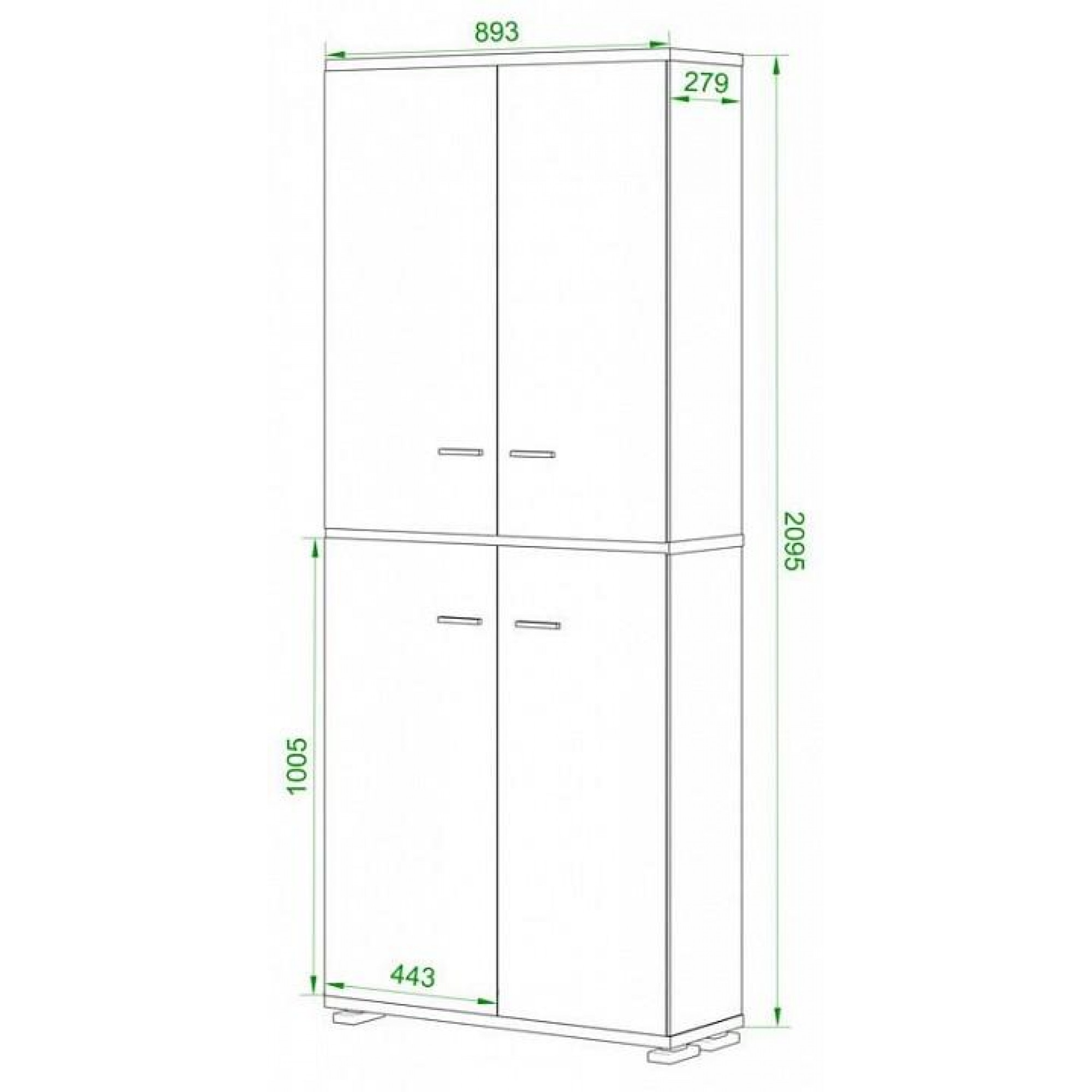 Шкаф-витрина Домино ПУ-30-3-ФС    MER_PU-30-3-FS_NBE