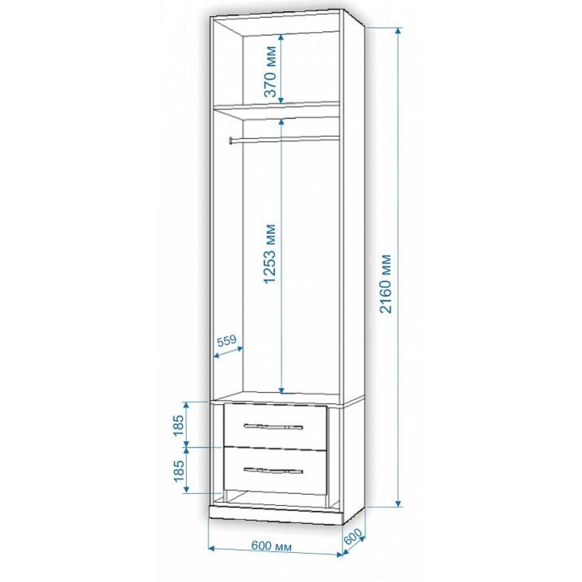 Шкаф платяной Нобиле Пл-60/45    MER_Pl-60-45-SHKr