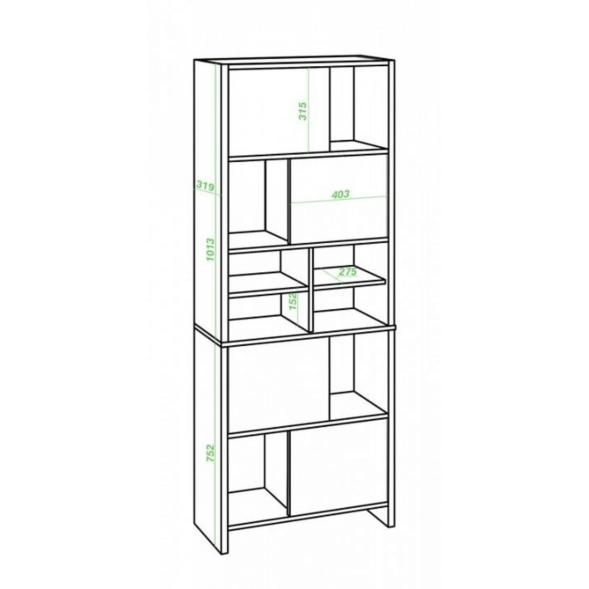 Стеллаж комбинированный Нельсон Lite СТЛ-ЗВХ БЕН    MER_STL-ZVH_BEN