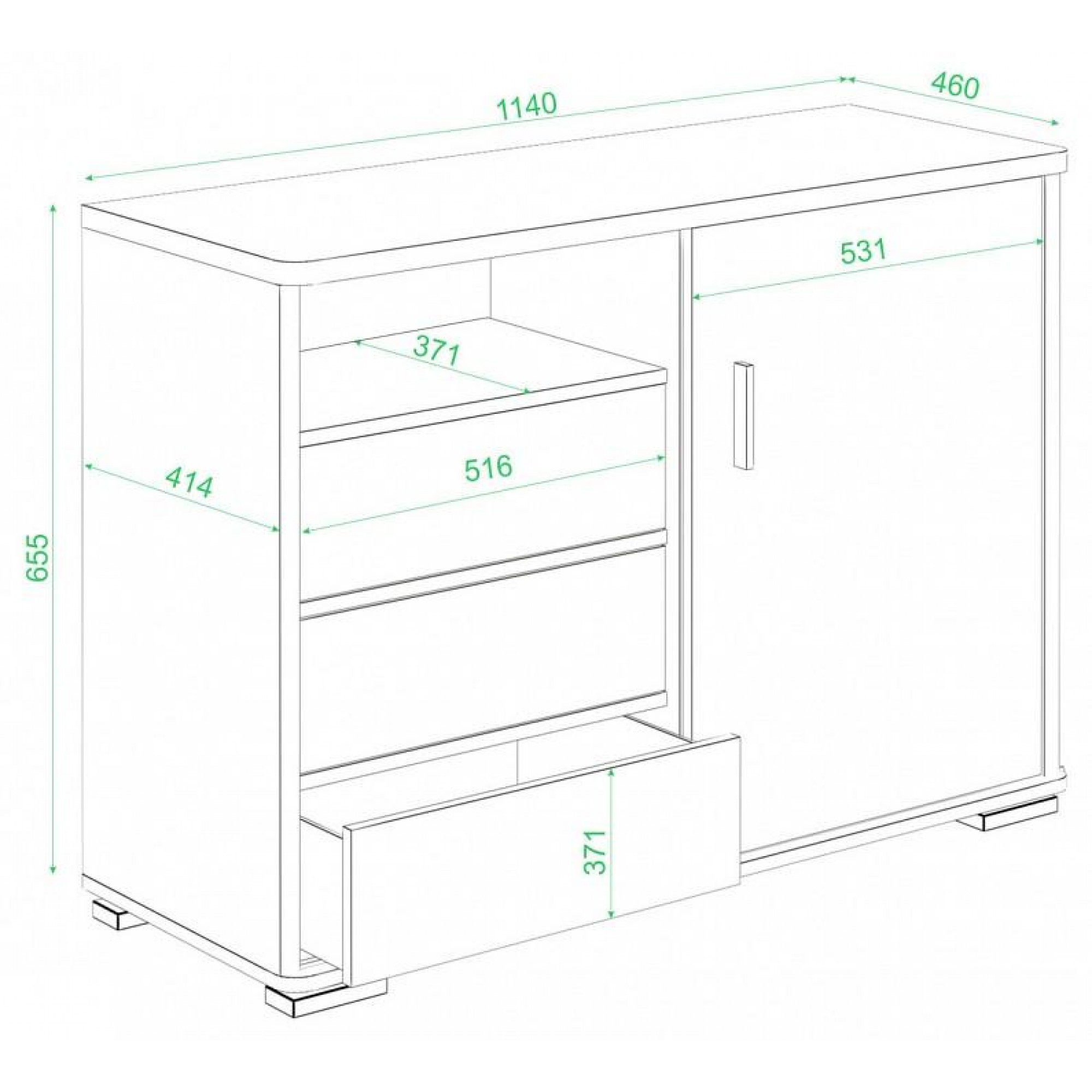 Тумба комбинированная Домино ТБ-45    MER_TB-45-BE