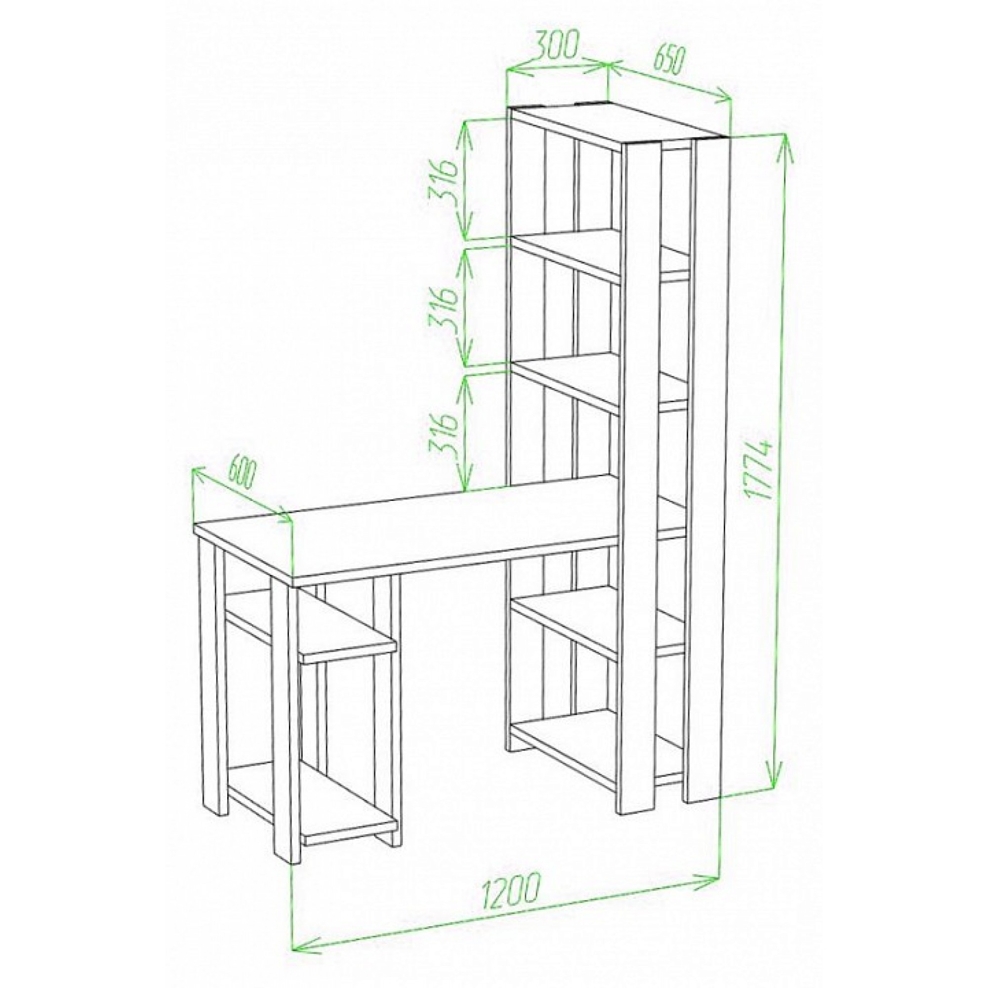 Стол компьютерный Slim СТН-180/120    MER_STN-180-120_SH_CH