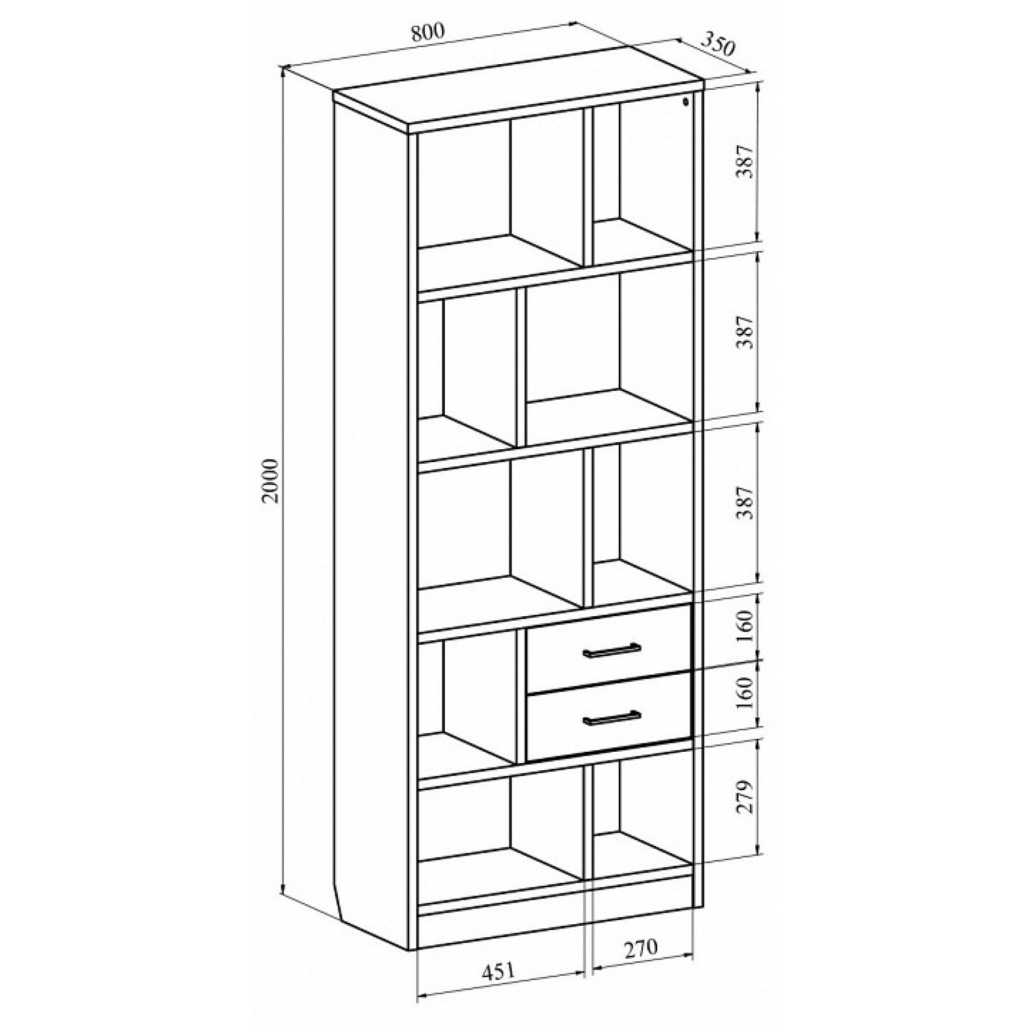 Стеллаж комбинированный Виктория ВИ-02К    KOM_VI-02K_3