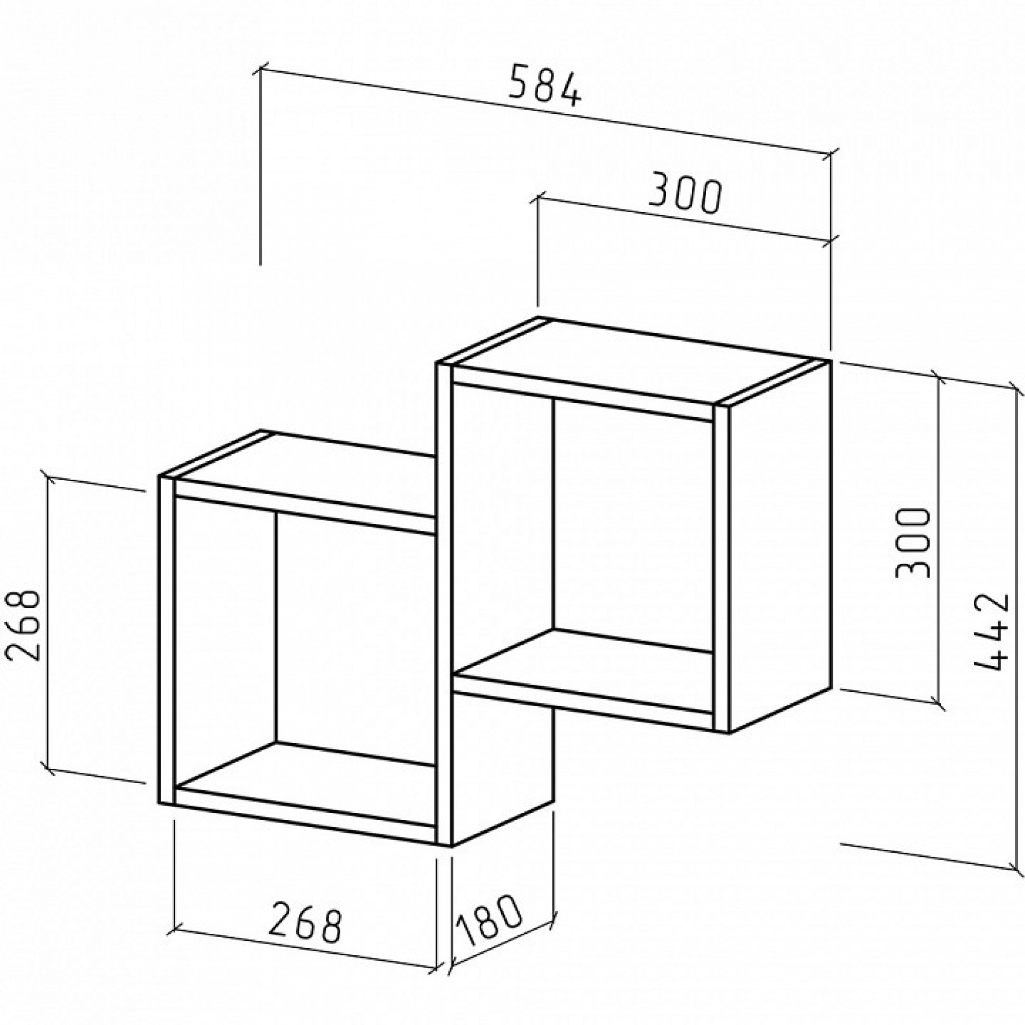 Полка книжная Флэш-1    MAS_PNFL-1-DM